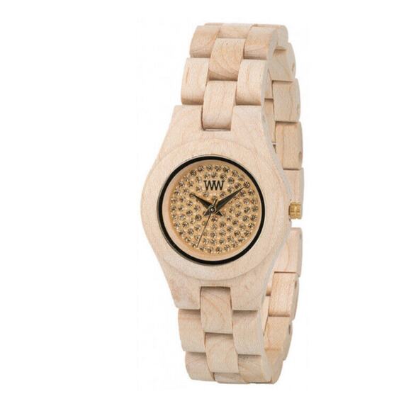 WeWood Moon Crystal Beige Wooden Wood We Wood Watch Wristwatch Brand New In Box - Picture 1 of 4